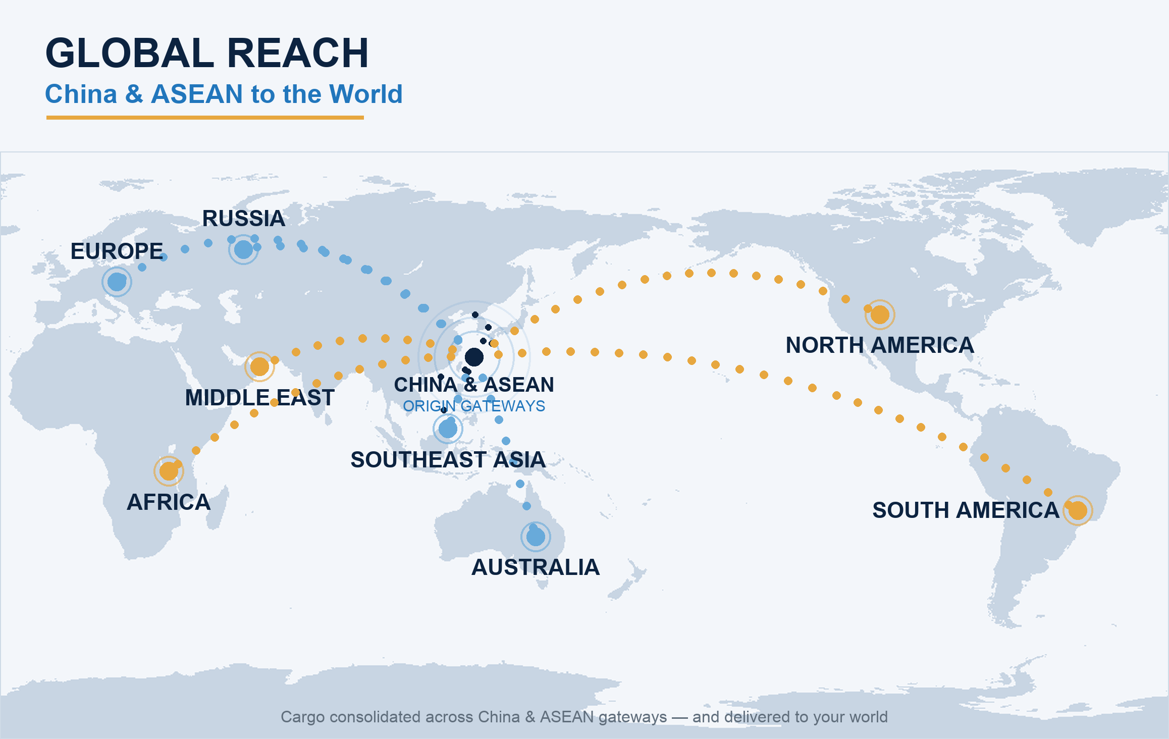 Greater China & ASEAN to the world route map